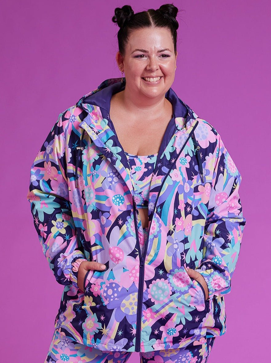 Rainbow Bouquet Raincoat Adults XS to Plus Size