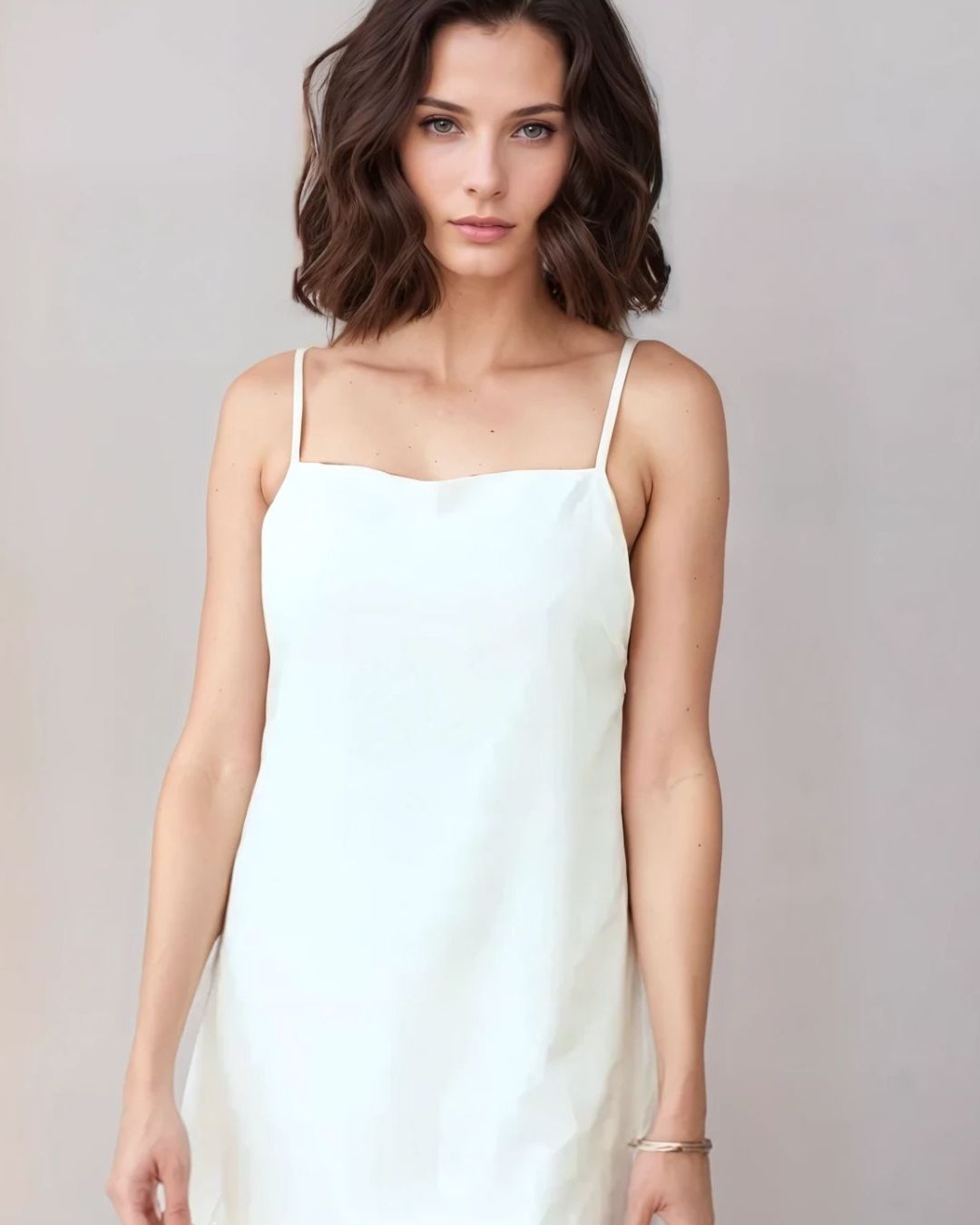 Linen A-Line Dress in Pearl