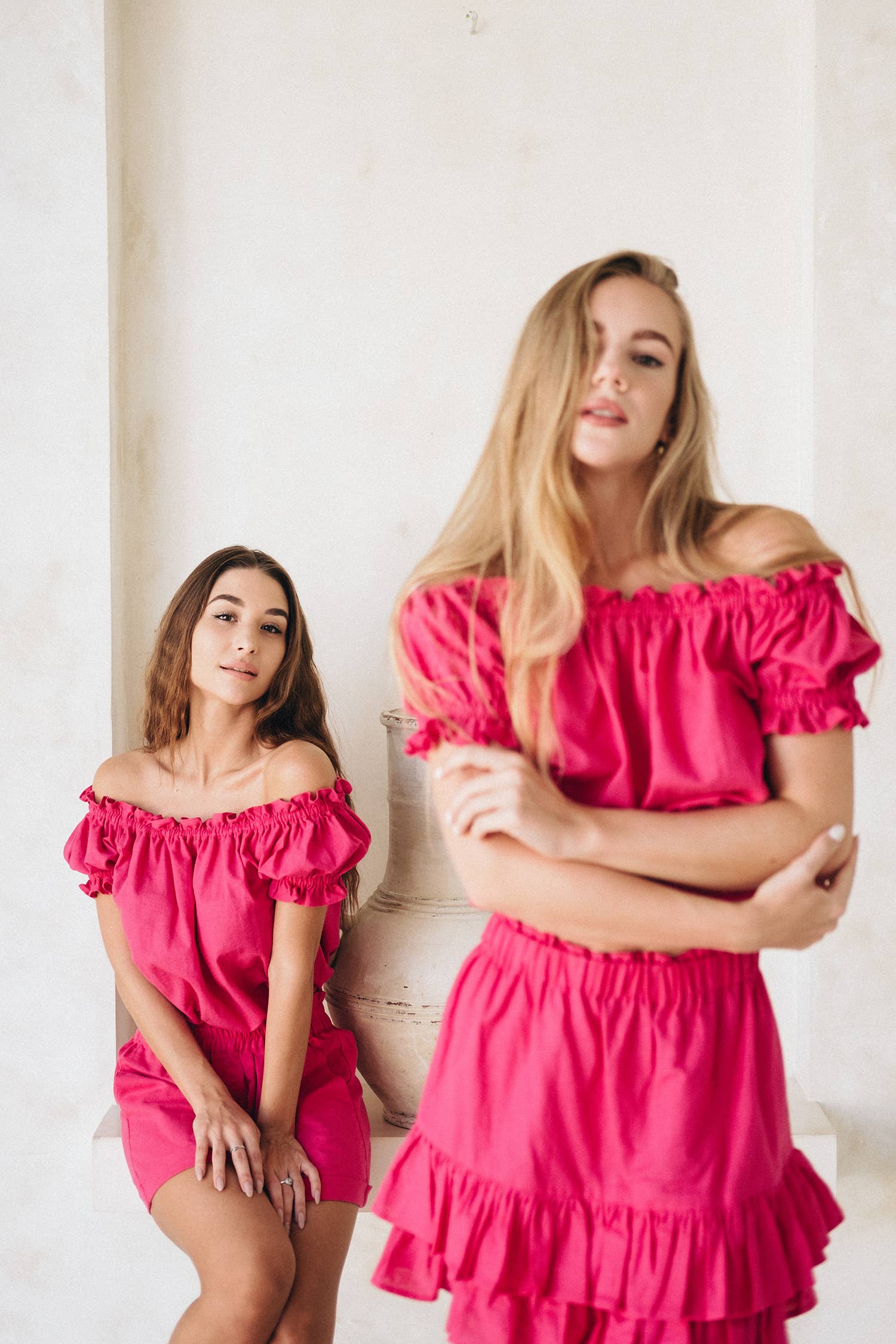 Me+LIA Emelie Fuchsia Linen Set Top & Skirt Style Society Marketplace