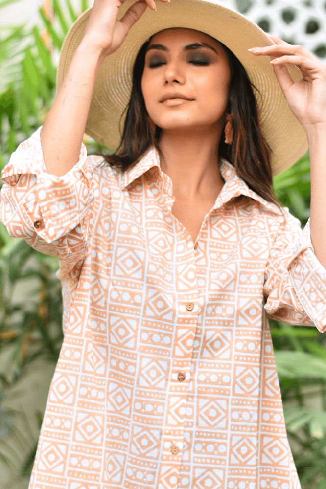 Neha Shirt Dress - Geo Print