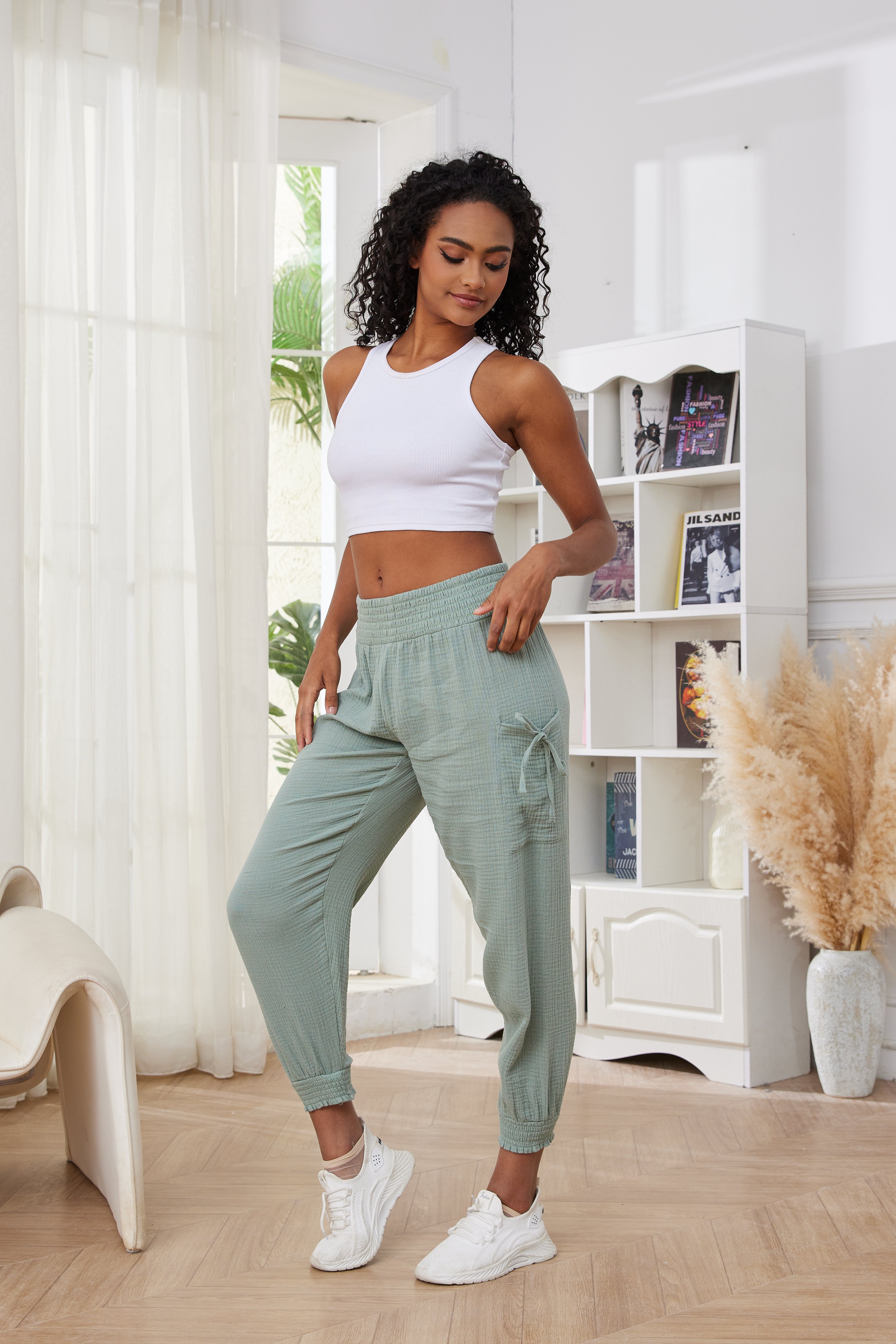 Reya Relaxed Fit Pant - Sage