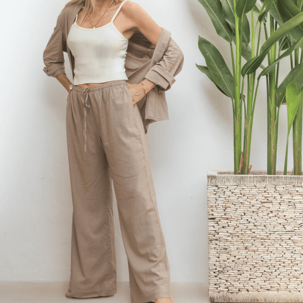 The Linen Pants in Taupe Sustainable