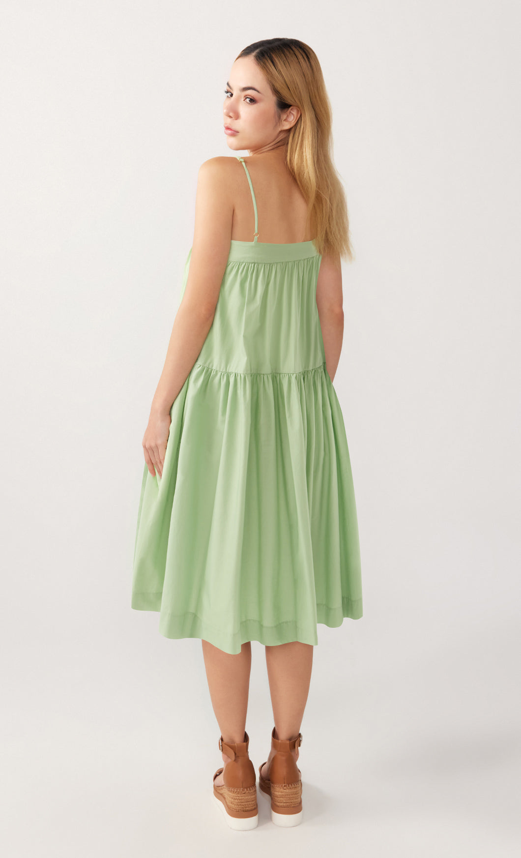 Spring Green Shoestring Vivien Midi Dress