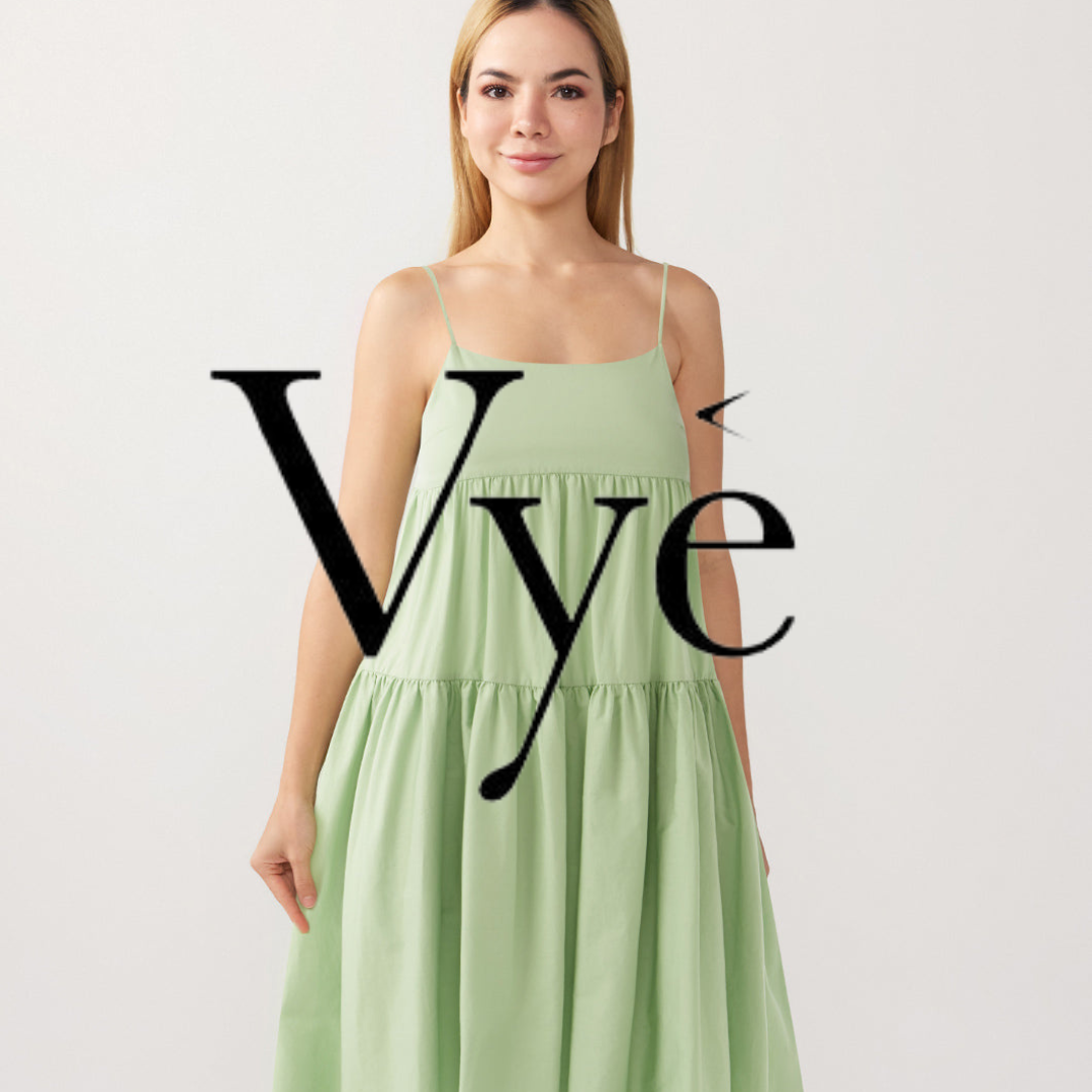 Vye the Label Petite Fashion Style Society  Lime Green petite dress sustainable organic cotton