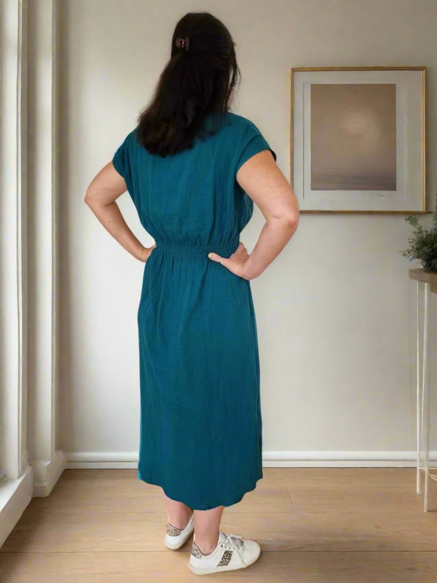 Magnolia Petrol Green Organic Double Gauze Dress