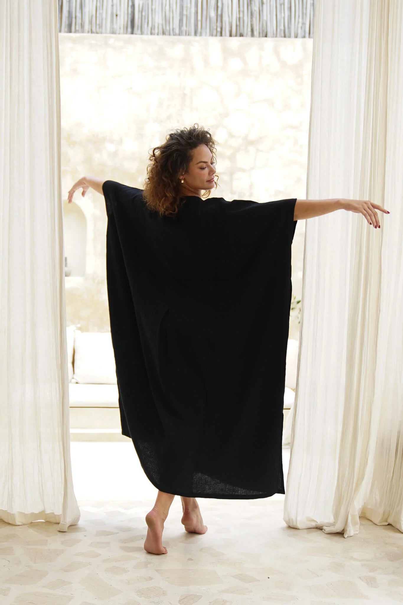 Shanti Cotton Gauze Kaftan ~ Pepper