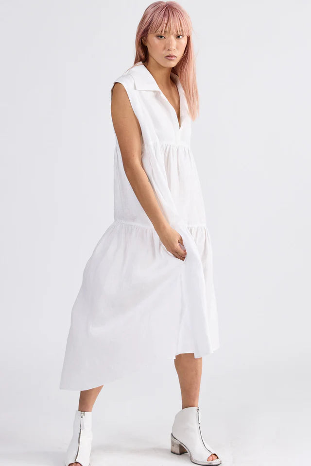 dref_by_d Campari White Dress - Sustainable Elegance Style Society White