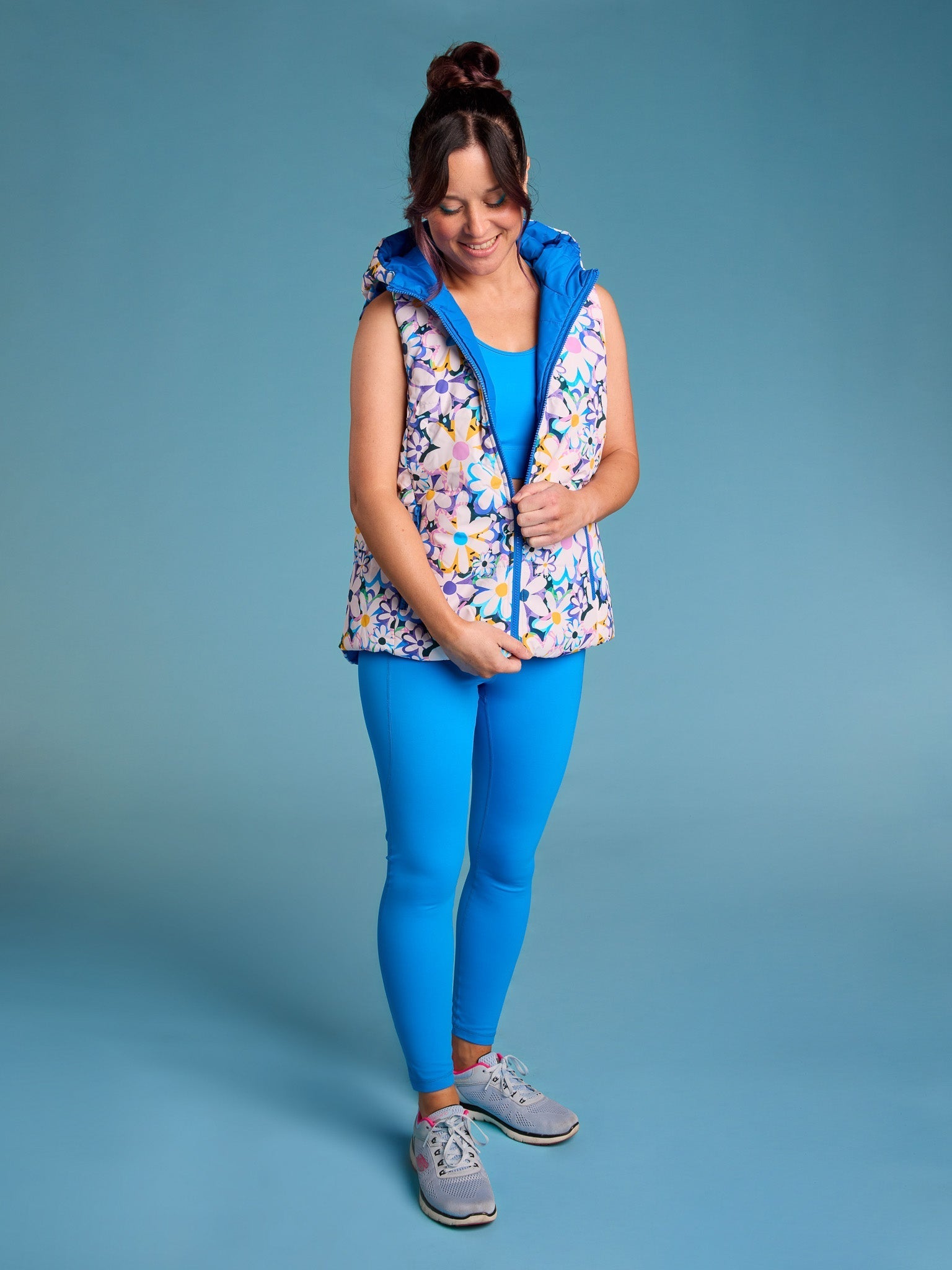 Garden Reef Reversible Hooded Puffer Vest- Adults - colourful reversible puffer vest petite women - Style Society Marketplace