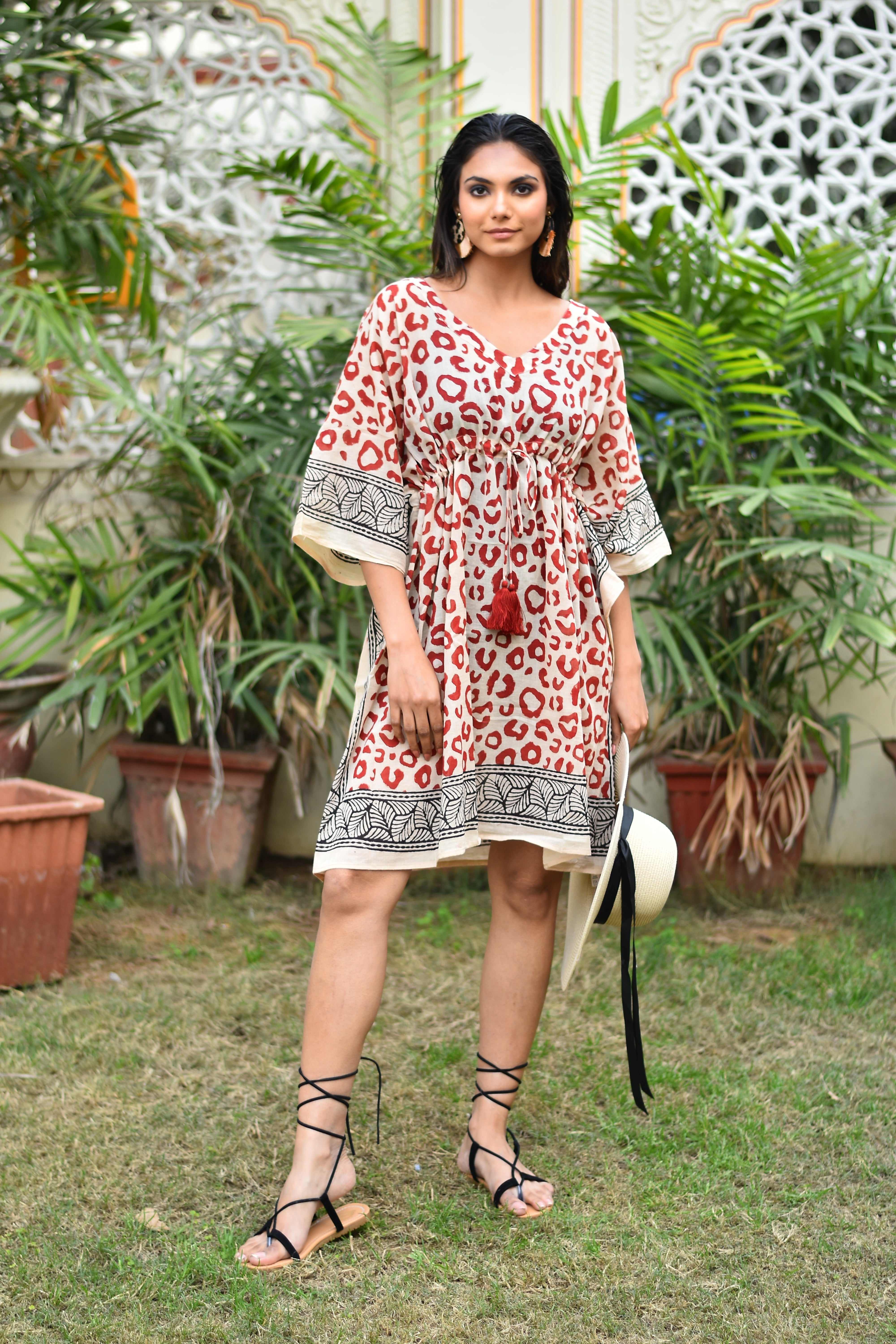 Kavya Short Kaftan - Leopard Print