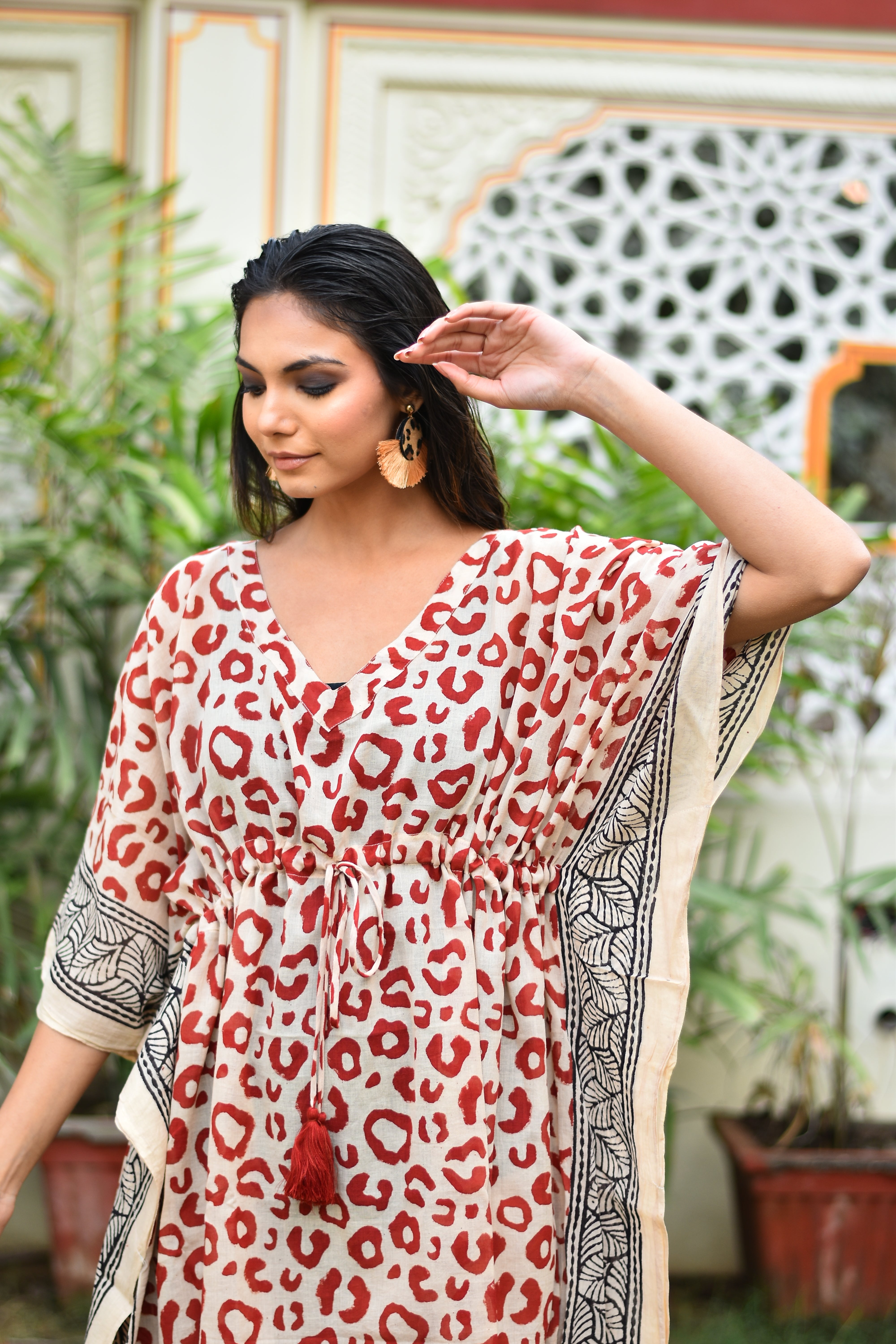 Kavya Short Kaftan - Leopard Print