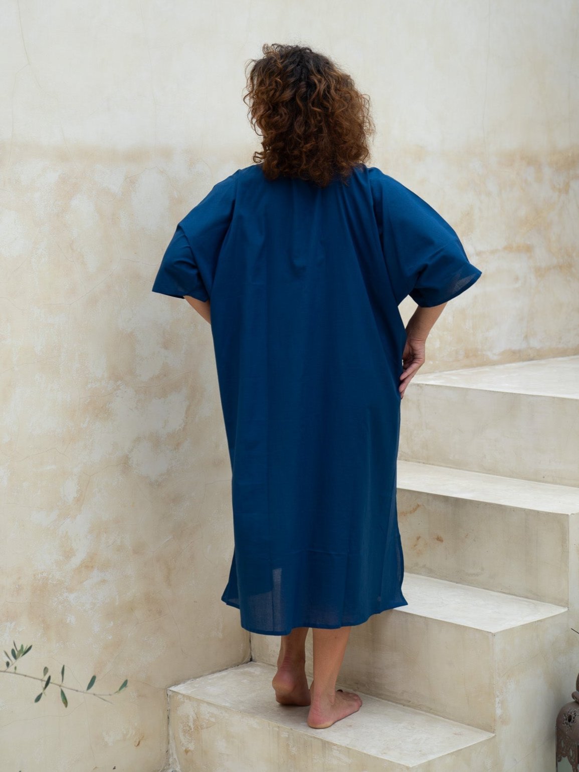 Meena Long Shirt Dress - Blue