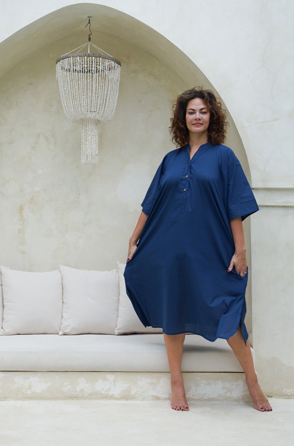 Meena Long Shirt Dress - Blue Style Society Marketplace